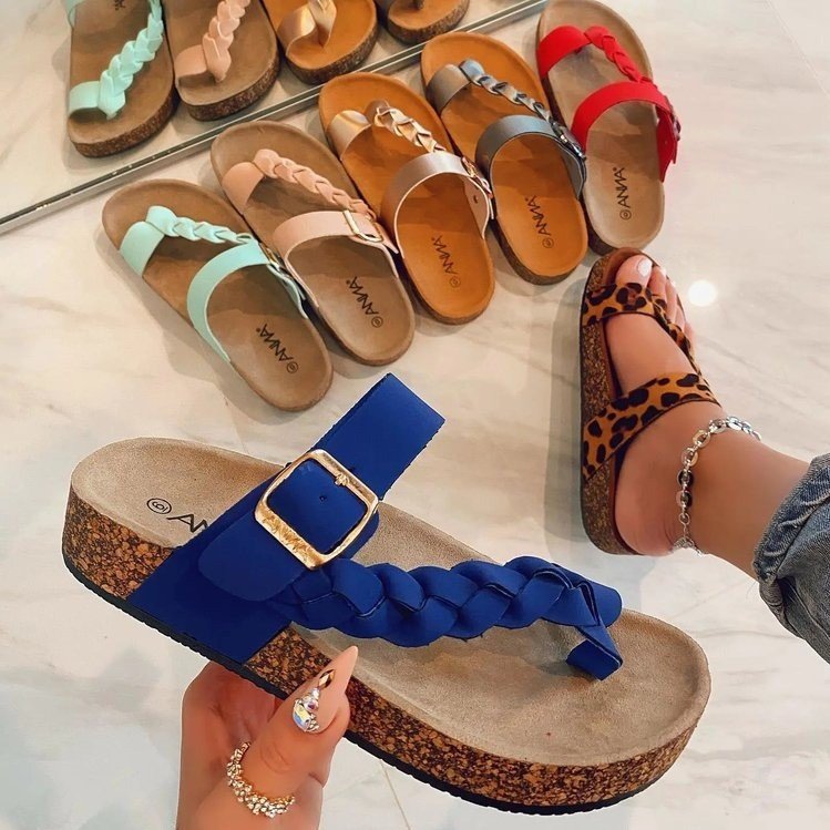 Women Cork Flip Flops Summer Fashion Sandals