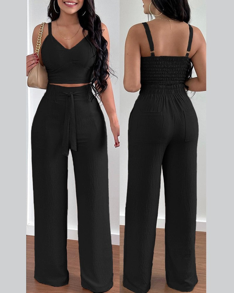 Women’s Fashion Suspenders Two-piece Suit